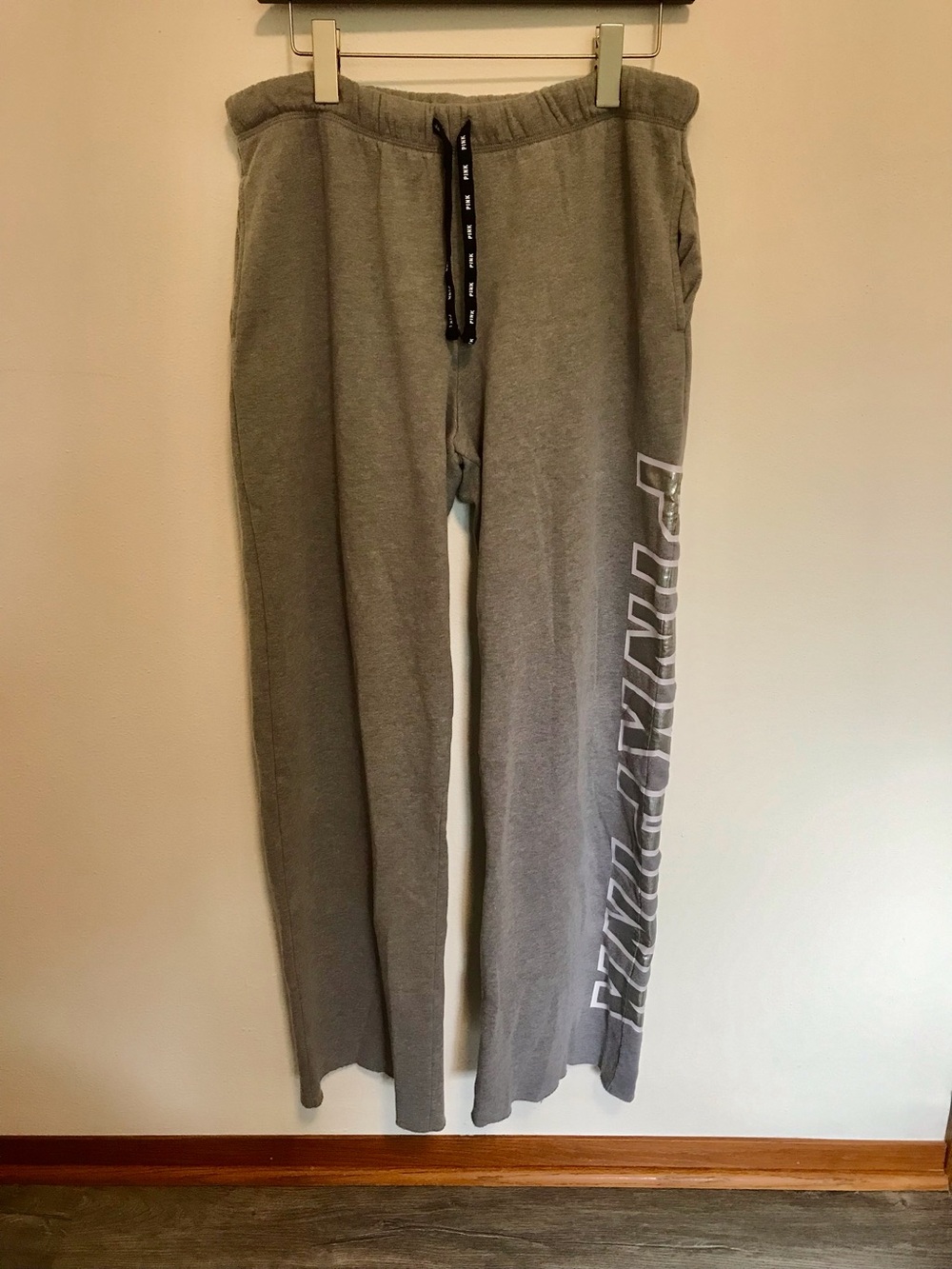 Victoria’s Secret Pink Gray + Silver Boyfriend Sweatpants